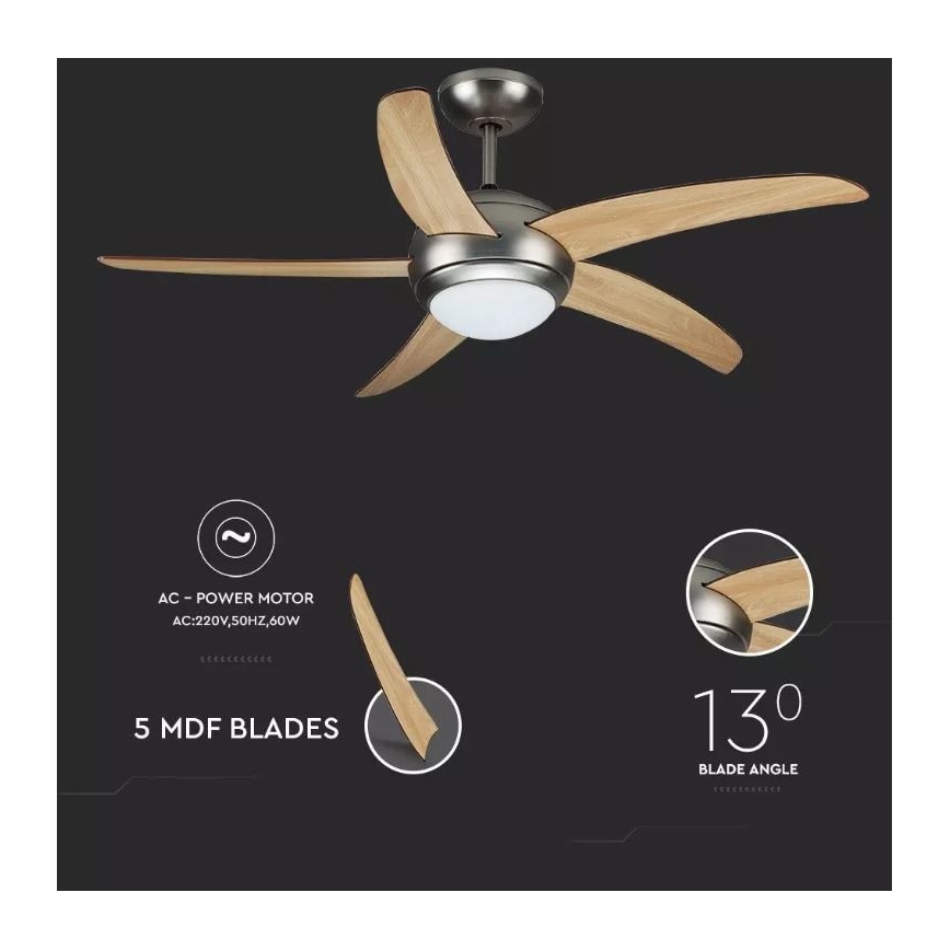 Griestu ventilators 2xE27/20W/230V d. 132 cm + tālvadības pults