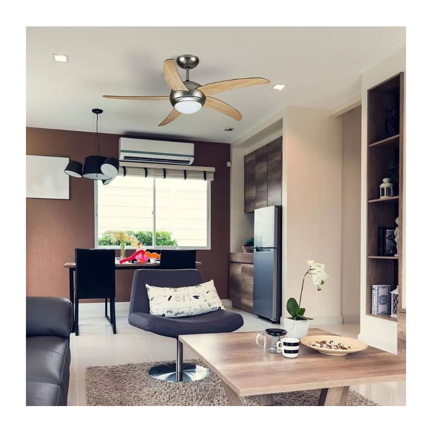 Griestu ventilators 2xE27/20W/230V d. 132 cm + tālvadības pults