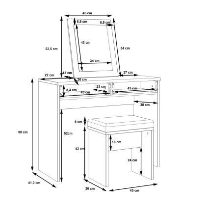 Grima galdiņš ERO + taburete brūna/melna