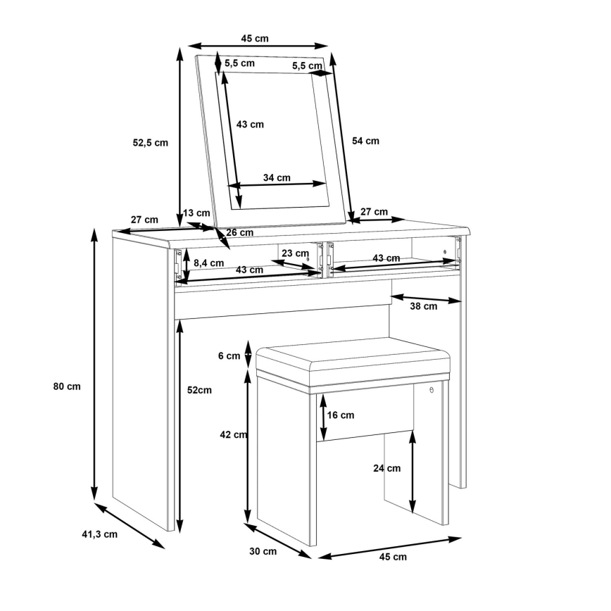 Grima galdiņš ERO + taburete brūna/melna