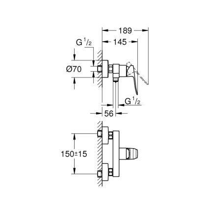 GROHE 1018742430 - Dušas jaucējkrāns DICE melns