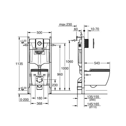 GROHE 103843SH00 - SOLIDO COMPACT 1,13 m, komplekts 5 vienā, keramika/balta