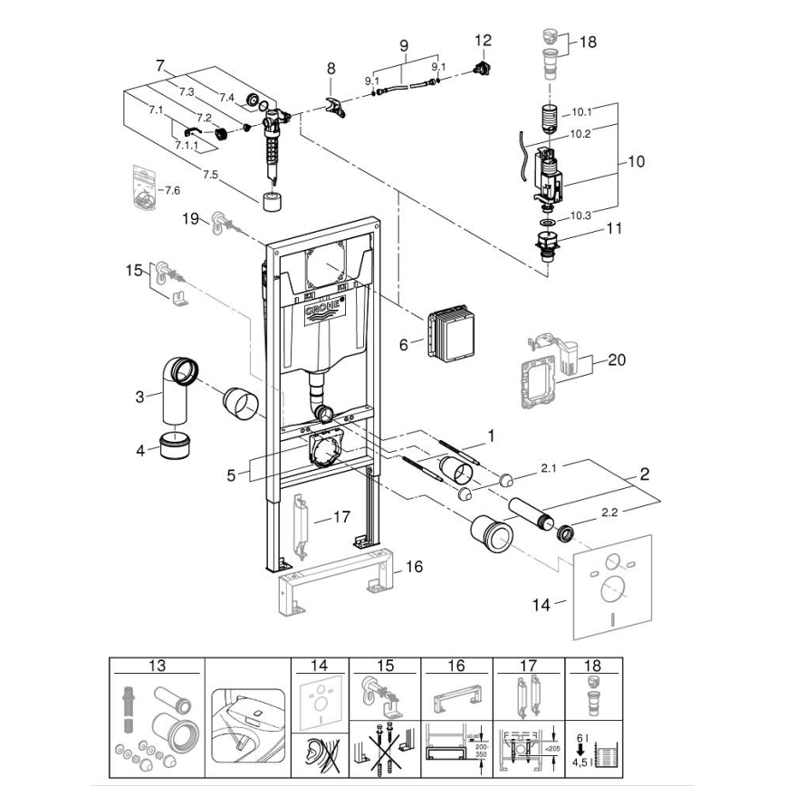 GROHE 103847SH00 - SOLIDO 5‑vienā komplekts, 1,13 m, izturīga balta apdare