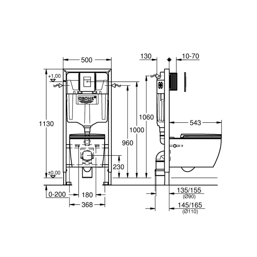 GROHE 103847SH00 - SOLIDO 5‑vienā komplekts, 1,13 m, izturīga balta apdare
