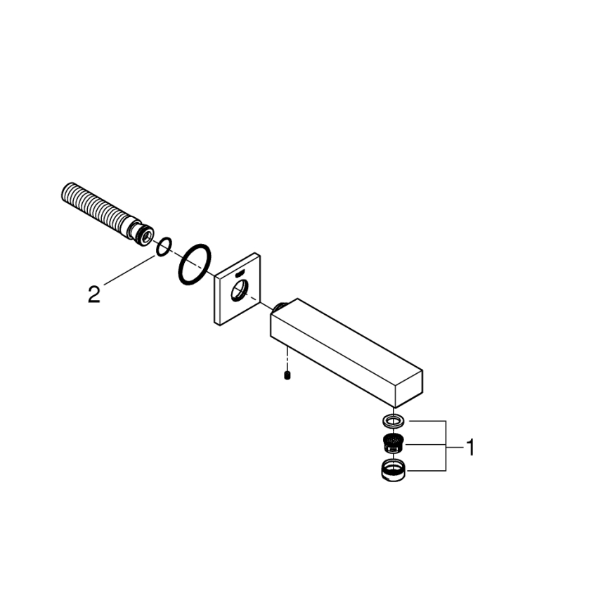 GROHE 13303000 - Vannas noteka EUROCUBE 170 mm spīdīgs hroms