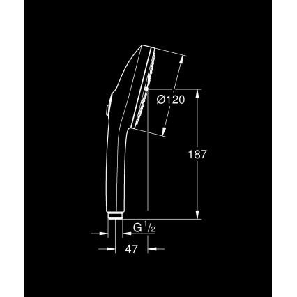 GROHE 1348632430 - Rokas duša VITALIO JOY+ 120 mm melna