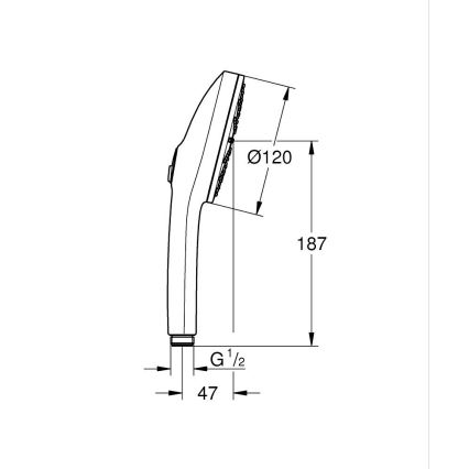 GROHE 134864DC00 - Rokas duša VITALIO JOY+ 120 mm matēts hroms