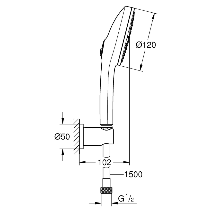 GROHE 134865GN00 - Dušas komplekts VITALIO JOY+ 120 mm, zelta krāsa