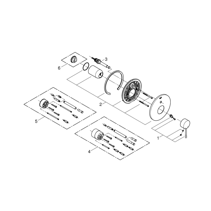 GROHE 19285001 - Vannas jaucējkrāns iebūvei ESSENCE spīdīgs hroms
