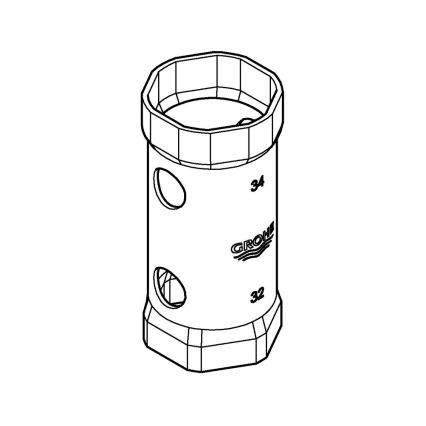 GROHE 19332000 - 34 mm uzgriežņu atslēga, spīdīgs hroms