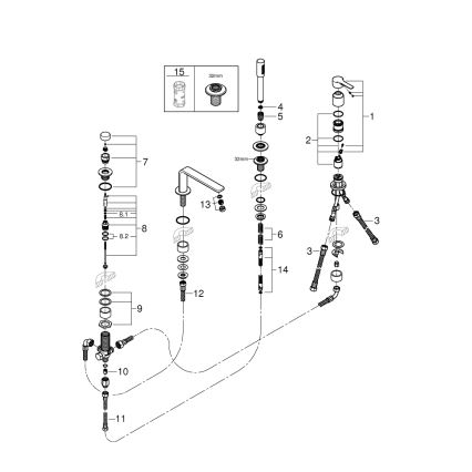 GROHE 19577001 - LINEARE četru caurumu vannas komplekts, spīdīgs hroms