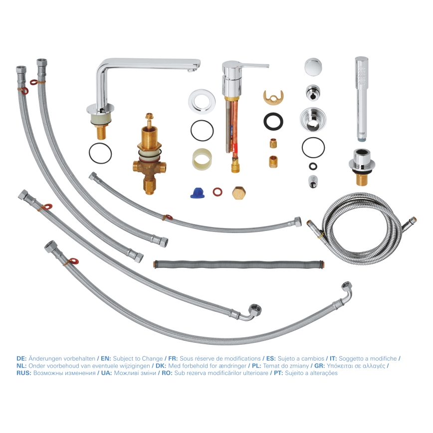GROHE 19577001 - LINEARE četru caurumu vannas komplekts, spīdīgs hroms