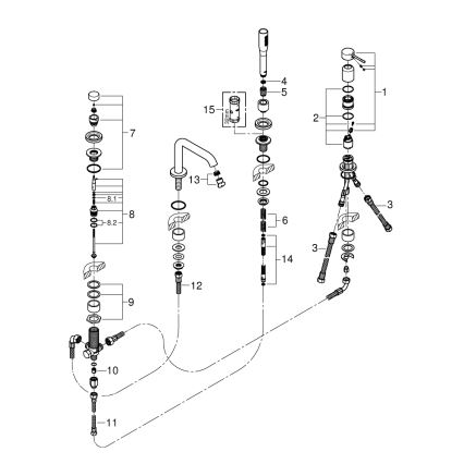 GROHE 19578DL1 - ESSENCE četru caurumu vannas jaucējkrānu komplekts, bronzas krāsā