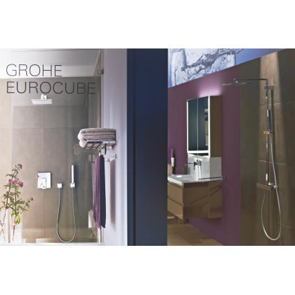 GROHE 19895000 - Divu caurumu izlietnes jaucējkrāns EUROCUBE, 171 mm, spīdīga hroma apdare