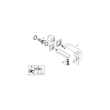 GROHE 19895000 - Izlietnes divu caurumu jaucējkrāns EUROCUBE 171 mm spīdīgs hroms