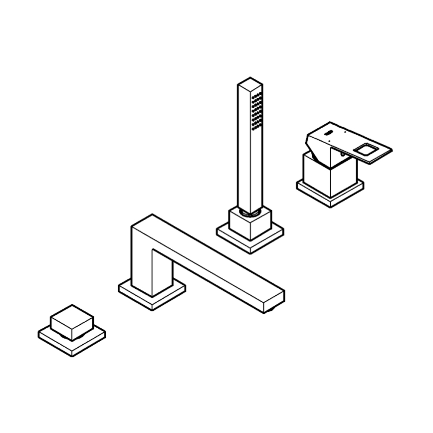 GROHE 19897001 - Četru atveru vannas jaucējkrāns EUROCUBE spīdīgs hroms