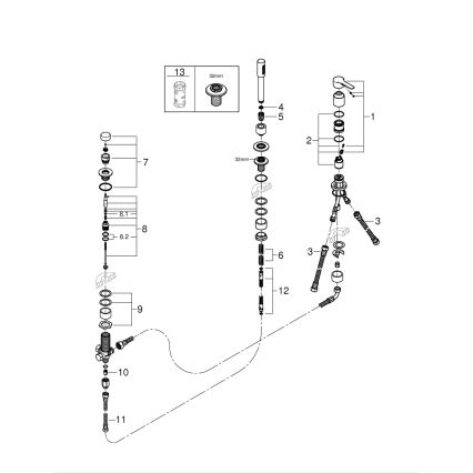 GROHE 19965001 - LINEARE trīscaurumu vannas jaucējkrāns, spīdīgs hroms