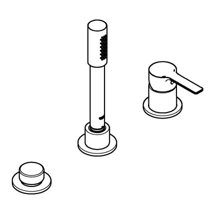 GROHE 19965001 - LINEARE trīscaurumu vannas jaucējkrāns, spīdīgs hroms
