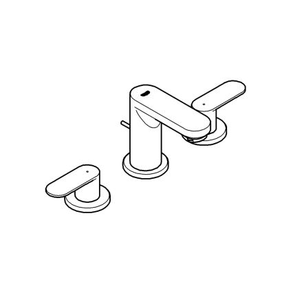 GROHE 20187000-Trīscaurumu izlietnes jaucējkrāns EUROSMART COSMOPOLITAN DN 15 hroms