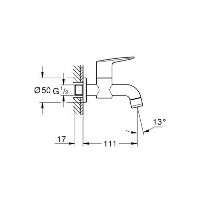 GROHE 20238001 - izplūdes vārsts DN 15, spīdīgs hroms