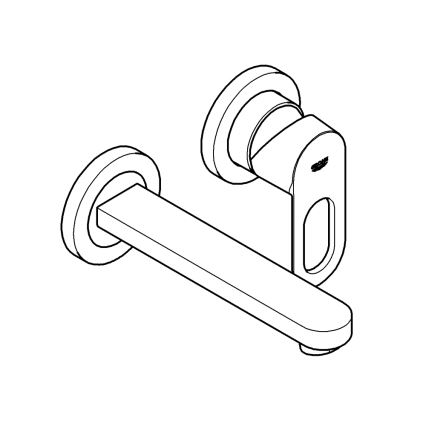 GROHE 20289000 - Divu caurumu izlietnes jaucējkrāns BAULOOP, 110 mm, spīdīgs hroms