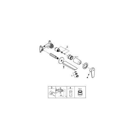 GROHE 20474001 - Izlietnes jaucējkrāns slēptai uzstādīšanai, 177 mm, glancēts hroms