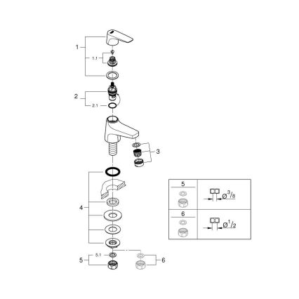 GROHE 20577000 - Virsmas montējamais vārsts START FLOW DN 15, spīdīgs hroms
