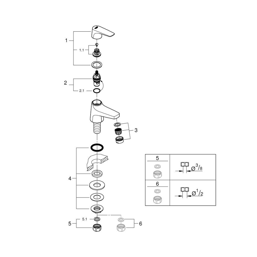 GROHE 20577000 - Virsmas montējamais vārsts START FLOW DN 15, spīdīgs hroms