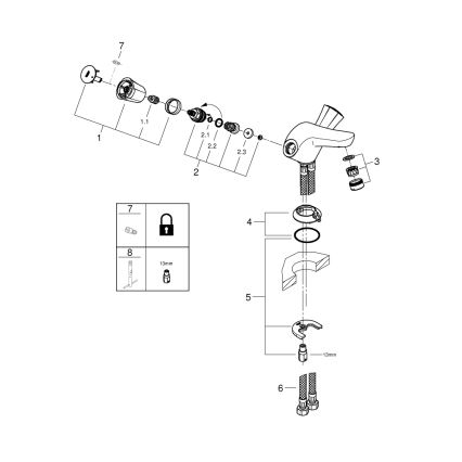 GROHE 21100001 - Izlietnes jaucējkrāns COSTA L DN 15 spīdīgs hroms