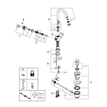 GROHE 21375001 - Izlietnes jaucējkrāns COSTA L ar spīdīgu hroma apdari