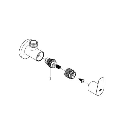 GROHE 22009001 - Spīdīgi hromēts leņķa vārsts DN 15