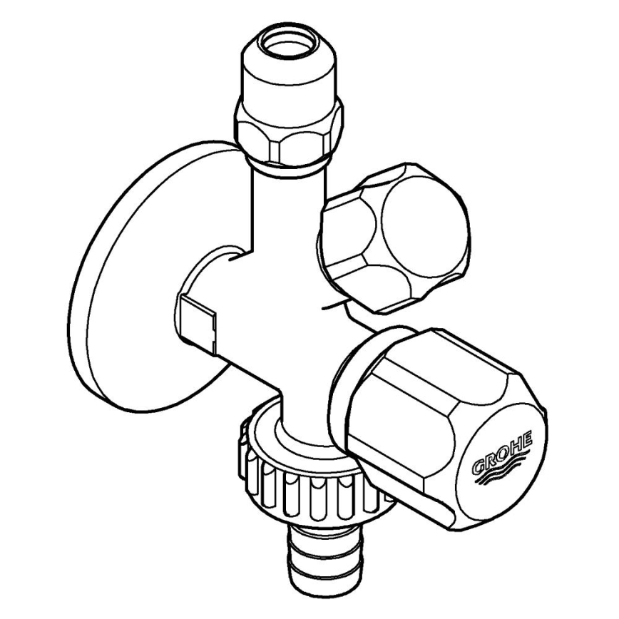GROHE 22035000 - Kombinētais leņķa vārsts UNIVERSAL DN 15 spīdīgs hroms
