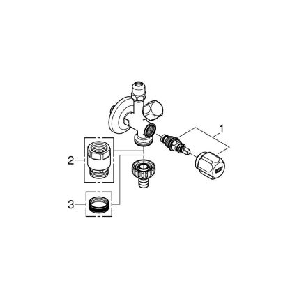 GROHE 22036000 - Kombinētais stūra vārsts ORIGINAL WAS® DN 15 spīdīgi hromēts