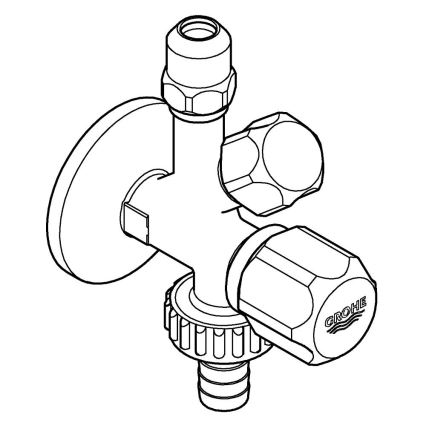 GROHE 22036000 - Kombinētais stūra vārsts ORIGINAL WAS® DN 15 spīdīgi hromēts