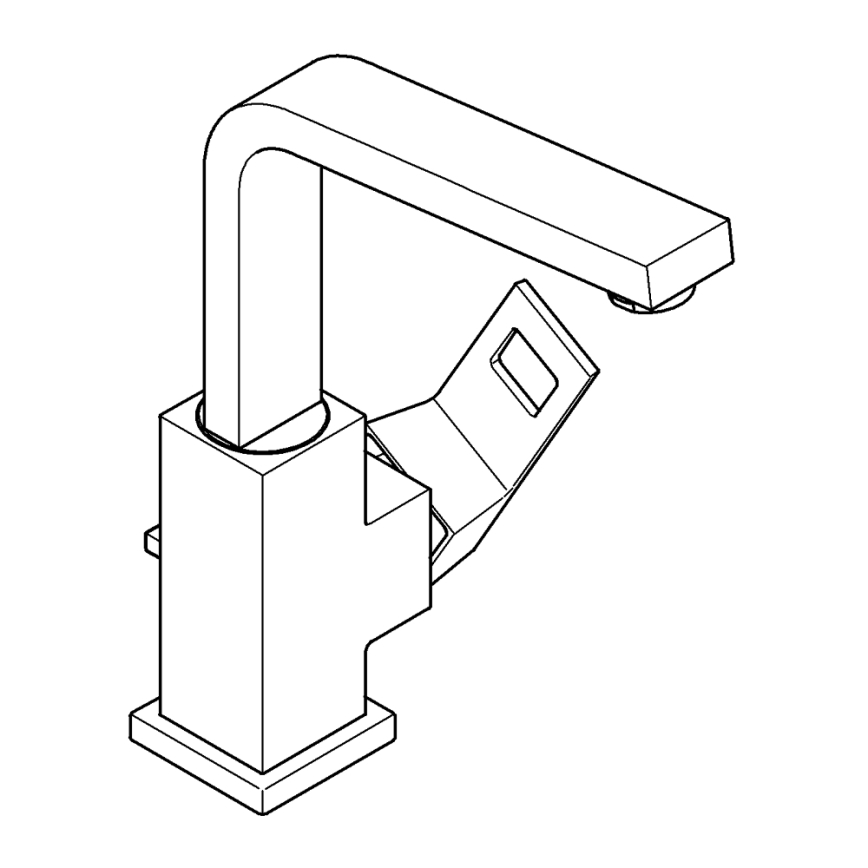 GROHE 2313500E - EUROCUBE izlietnes jaucējkrāns, L izmērs, spīdīgs hroms