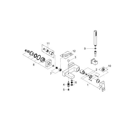 GROHE 23141000 - Vannas jaucējkrāns EUROCUBE DN 15, spīdīgs hroms
