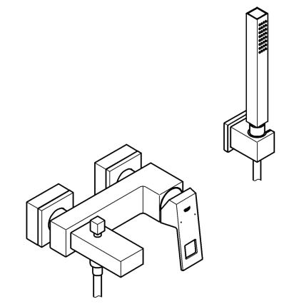 GROHE 23141000 - Vannas komplekts ar jaucējkrānu EUROCUBE DN 15 spīdīgs hroms