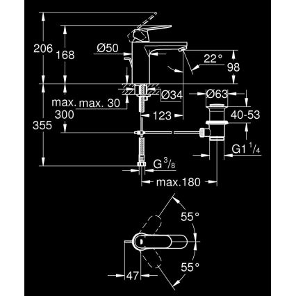 GROHE 23325000 - Izlietnes jaucējkrāns EUROSMART COSMOPOLITAN, izmērs M, hromēts