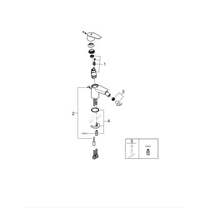 GROHE 23332001 - Bidē jaucējkrāns BAUEDGE, izmērs S, spīdīgs hroms