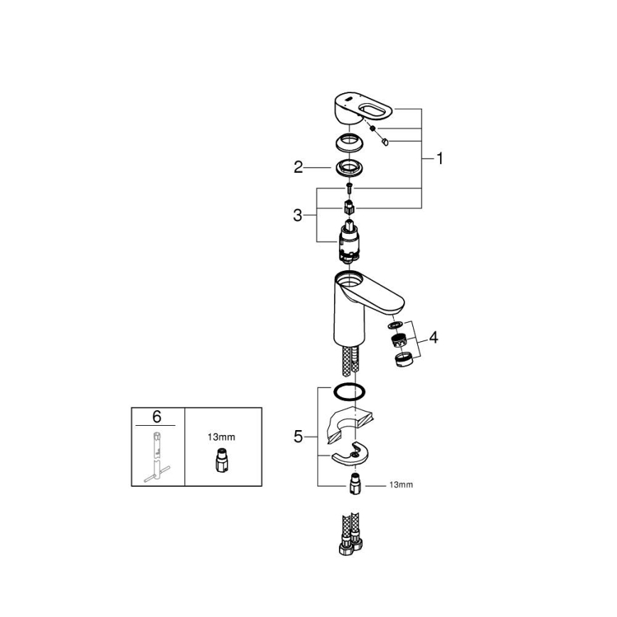 GROHE 23337000 - Izlietnes jaucējkrāns BAULOOP DN 15 pulēts hroms