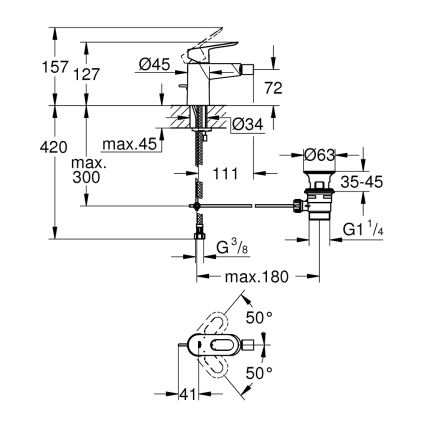 GROHE 23338000 - bidē jaucējkrāns BAULOOP, spīdīgs hroms