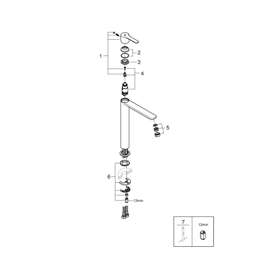 GROHE 23405AL1 - Izlietnes jaucējkrāns LINEARE XL grafīts