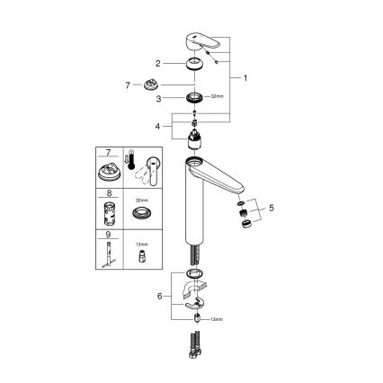 GROHE 23432000 - izlietnes jaucējkrāns EURODISC COSMOPOLITAN XL, hromēts