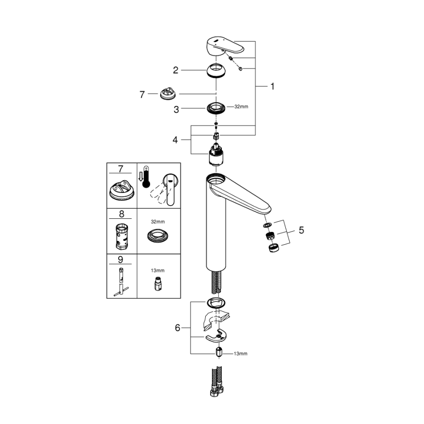 GROHE 23432000 - izlietnes jaucējkrāns EURODISC COSMOPOLITAN XL, hromēts