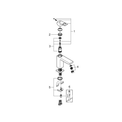 GROHE 23446000 - Izlietnes jaucējkrāns EUROCUBE DN 15 spīdīgs hroms