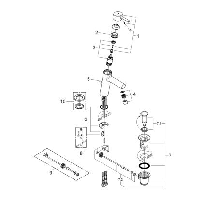 GROHE 23450001 - Izlietnes jaucējkrāns CONCETTO M, spīdīgs hroms