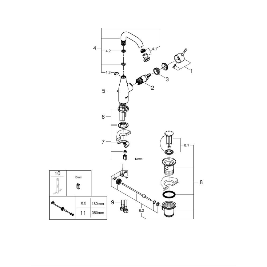 GROHE 23462001 - Izlietnes jaucējkrāns ESSENCE DN 15, izmērs M, spīdīgs hroms