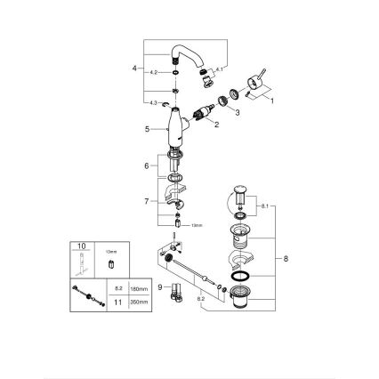 GROHE 23462GN1 - Izlietnes jaucēkrāns ESSENCE DN 15, M izmērs, zelta krāsa