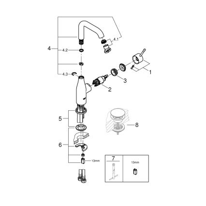 GROHE 23541001 - Izlietnes jaucējkrāns ESSENCE DN 15 spīdīgs hroms