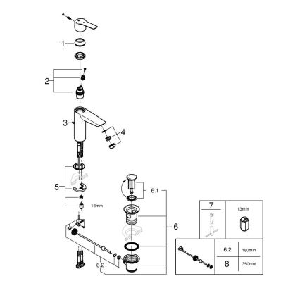 GROHE 23552002 - izlietnes maisītājs START 192 mm spīdīgs hroms